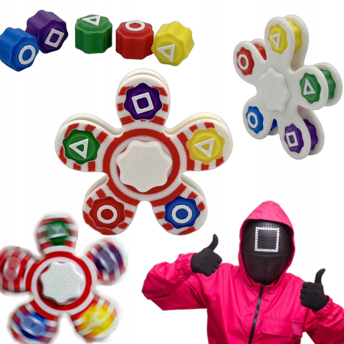 KOŚCI GONGGI i FIDGET SPINNER 2w1 koreańska gra Gonggi Conggi SQUID GAME